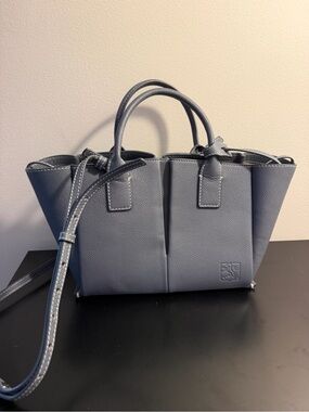 RARE Le Tanneur Small Elena Tote Bag in Steel Blue